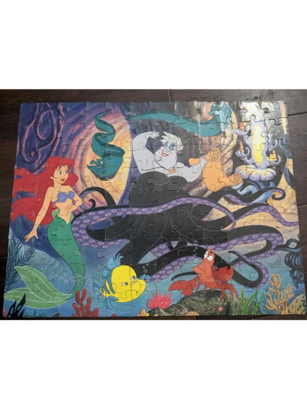 Lot of 4 Vintage Girls Jigsaw Puzzles Complete MB Belle Princess Little Mermaid